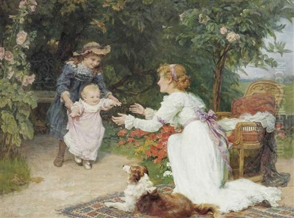 First Steps Oil Painting by Frederick Morgan