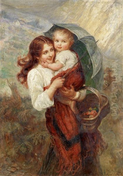 Sunshine And Showers Oil Painting by Frederick Morgan