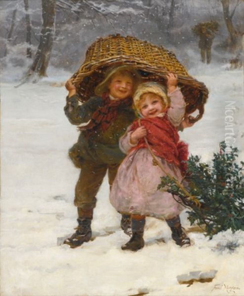 Yuletide Oil Painting by Frederick Morgan