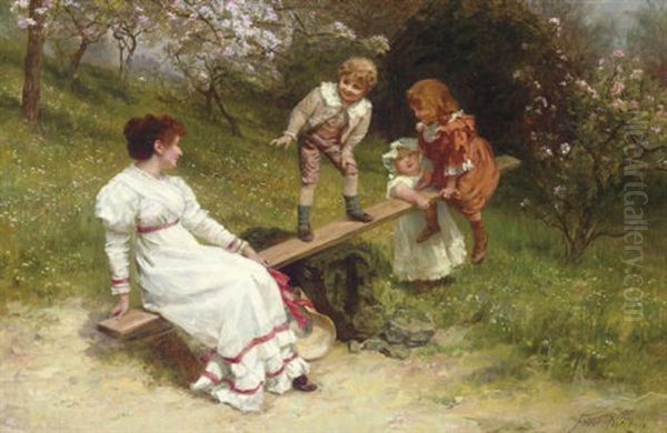 See Saw Oil Painting by Frederick Morgan