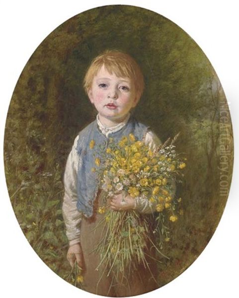 The Little Flower Gatherer Oil Painting by Frederick Morgan