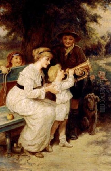 The Little Bugle Boy Oil Painting by Frederick Morgan