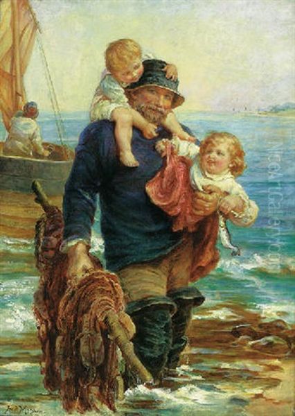 The Ferry Oil Painting by Frederick Morgan