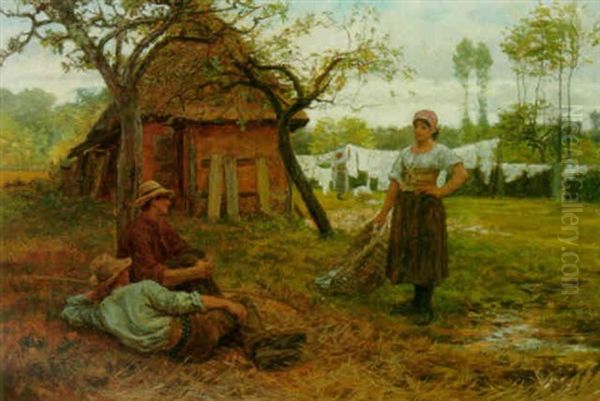 A Rest From The Chores Oil Painting by Frederick Morgan