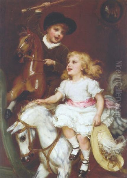 The Hobby Horses Oil Painting by Frederick Morgan