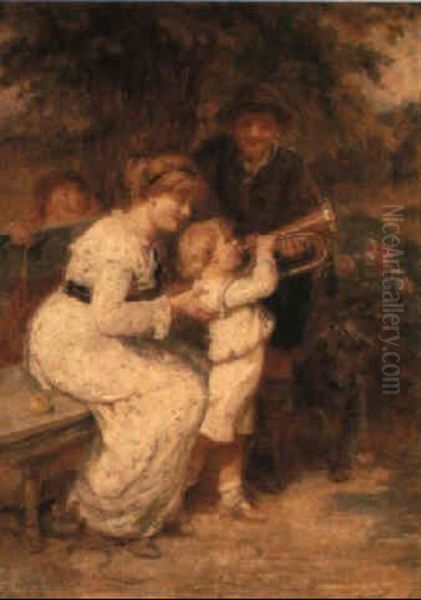 The Little Bugle Boy Oil Painting by Frederick Morgan