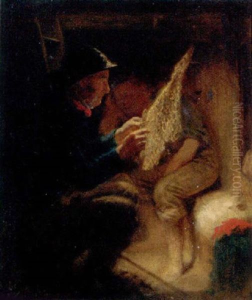 Mending The Nets Oil Painting by John Morgan