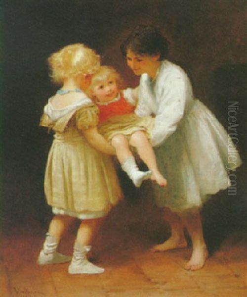 Children At Play Oil Painting by John Morgan