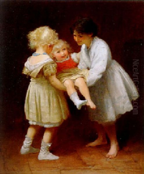 Children Playing Oil Painting by John Morgan