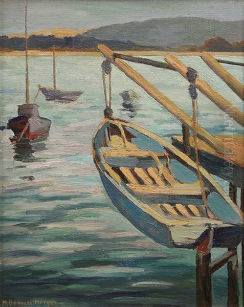 Boats In Monterey Harbor Oil Painting by Mary Deneale Morgan