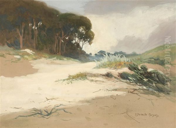 Carmel Dunes And Coastal Trees Oil Painting by Mary Deneale Morgan