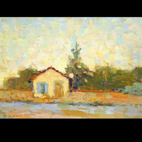 House By The Road Oil Painting by Mary Deneale Morgan