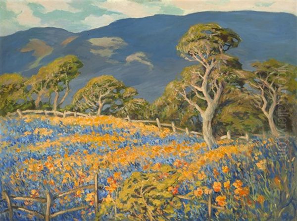 Poppies And Lupine by Mary Deneale Morgan