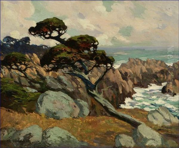 Carmel Coastal Oil Painting by Mary Deneale Morgan