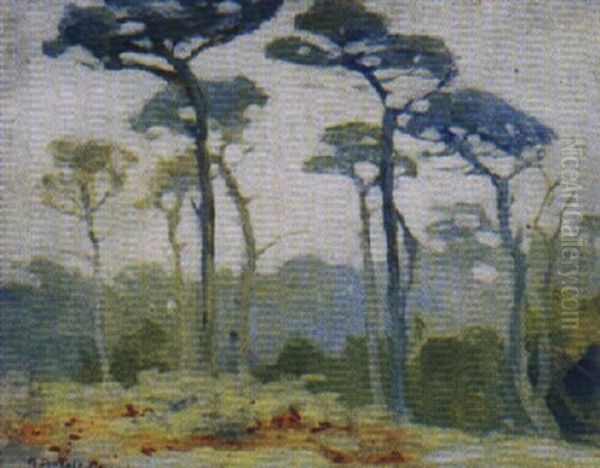 Pebble Beach Landscape Oil Painting by Mary Deneale Morgan