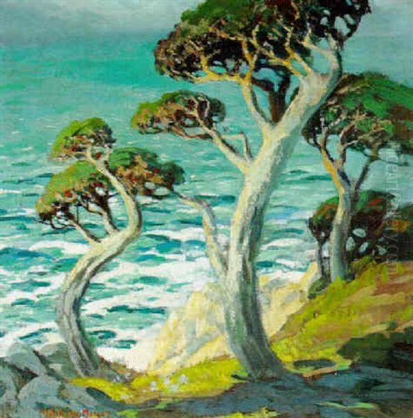 Monterey Coast Oil Painting by Mary Deneale Morgan