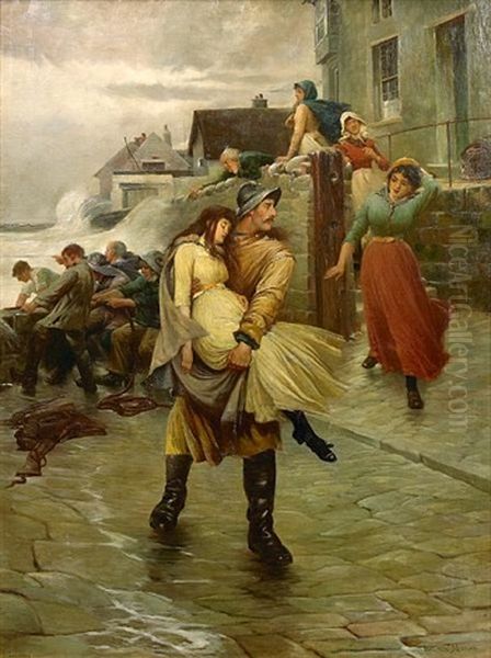 To The Rescue Oil Painting by Walter Jenks Morgan