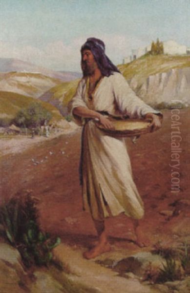 An Eastern Sower Oil Painting by Walter Jenks Morgan