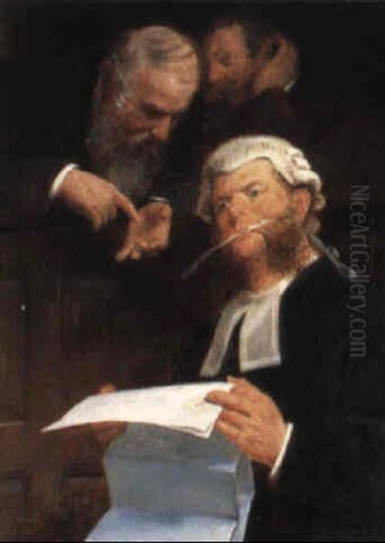 Instructing Their Lawyer Oil Painting by Walter Jenks Morgan