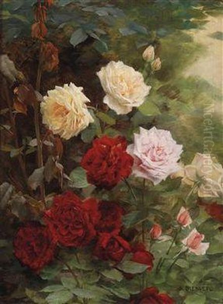 Roses Oil Painting by Gustave Bienvetu