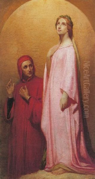 Dante E Beatrice Oil Painting by Pietro Morgari