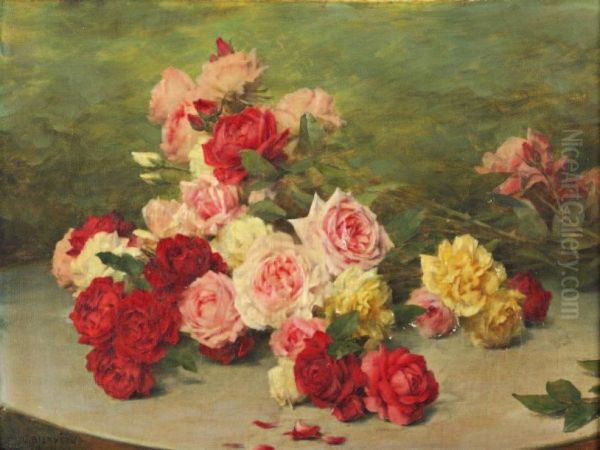 Jete De Roses Oil Painting by Gustave Bienvetu