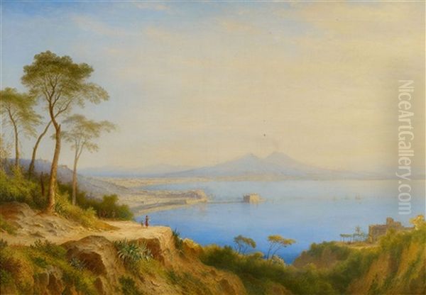 View Of Naples Oil Painting by Carl Morgenstern