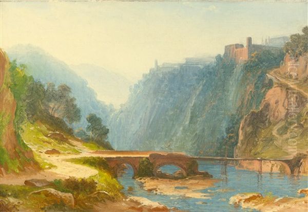 Blick Auf Tivoli Vom Tal Des Anio Oil Painting by Carl Morgenstern