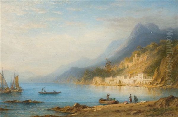 Italienische Landschaft Am Comer See Oil Painting by Carl Morgenstern