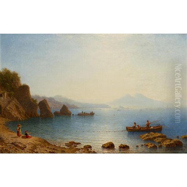 Vue Du Vesuve Et De La Baie De Naples Oil Painting by Carl Morgenstern