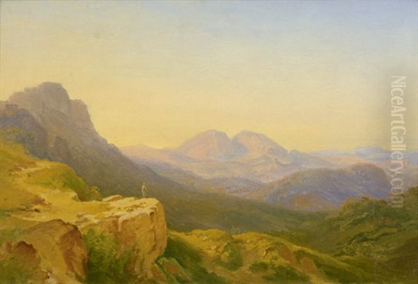 Blick Auf Die Mammellen Mit Rocca Santo Stefano Oil Painting by Carl Morgenstern