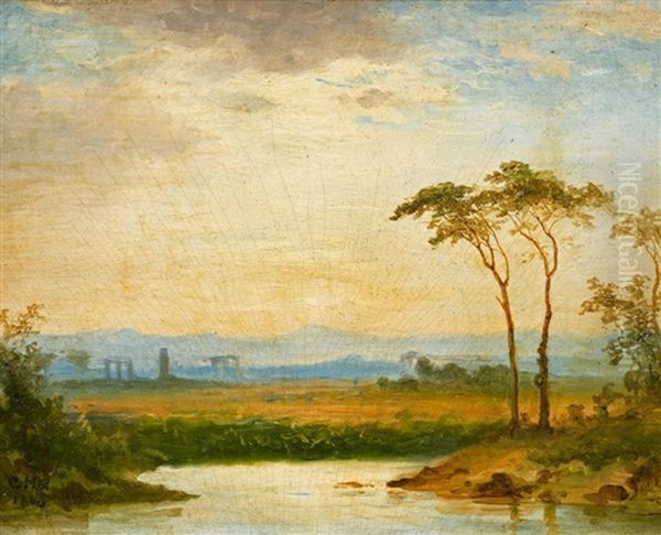 Italienische Landschaft Oil Painting by Carl Morgenstern