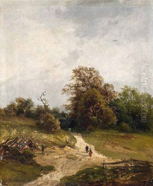 Sommerlandschaft Mit Personenstaffage Oil Painting by Carl Morgenstern