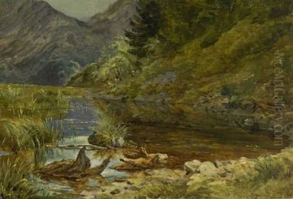 Bei Schlehdorf Am Kochelsee Oil Painting by Carl Morgenstern