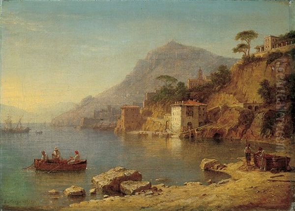 Hafen An Der Ligurischen Kuste Oil Painting by Carl Morgenstern