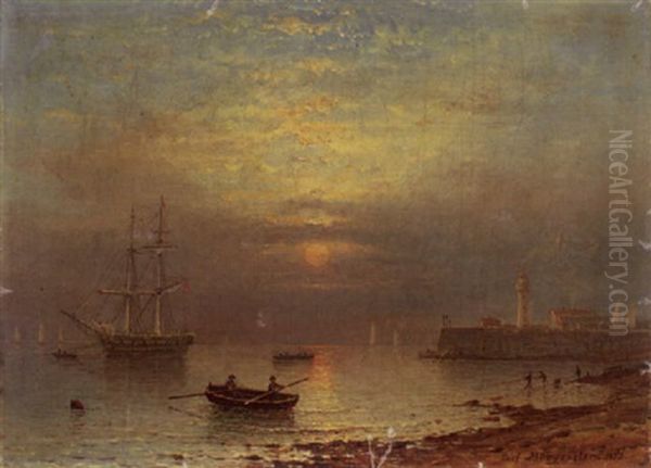 Strandlandschaft Mit Schiffen In Abendstimmung Oil Painting by Carl Morgenstern