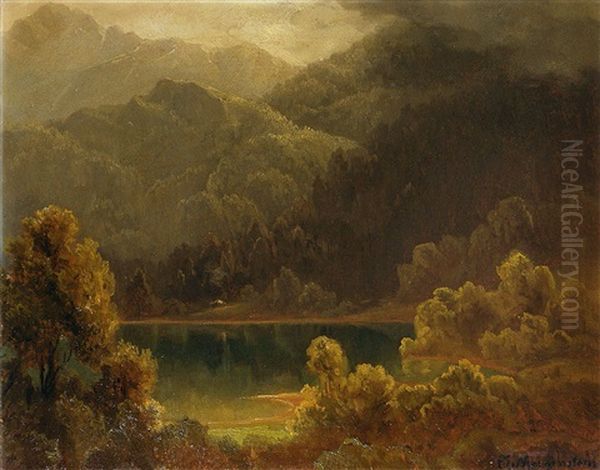 Am Gebirgssee Oil Painting by Carl Ernst Morgenstern