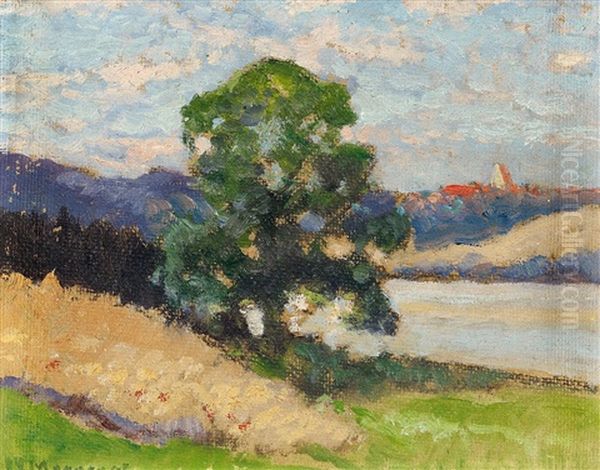 Landschaft (study) Oil Painting by Carl Ernst Morgenstern