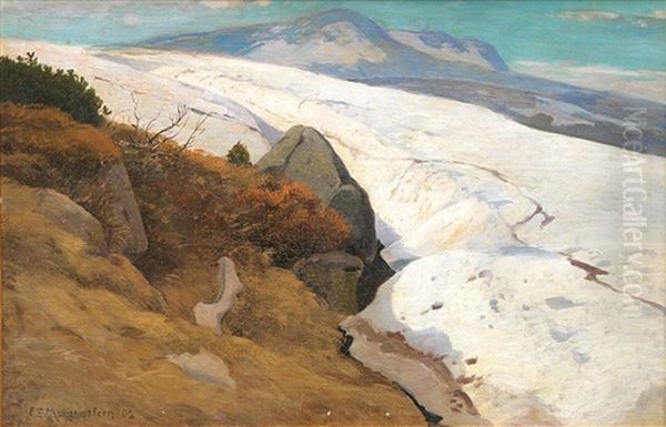 Schneefeld In Den Bergen Oil Painting by Carl Ernst Morgenstern