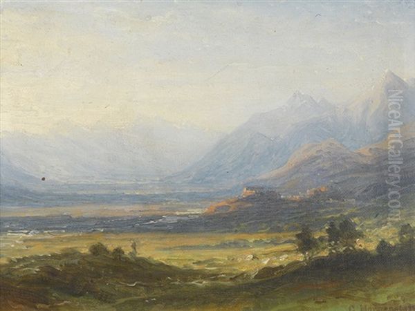 Weite Tallandschaft Oil Painting by Christian Ernst Bernhard Morgenstern