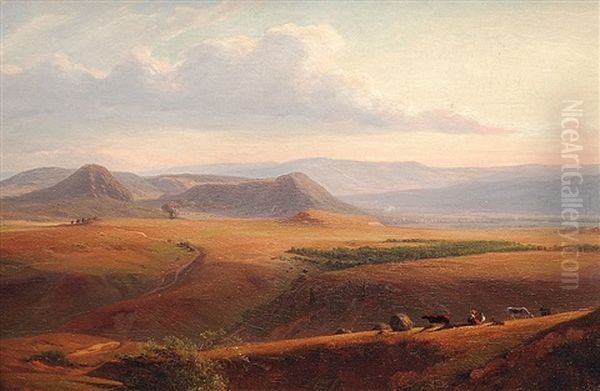 Sudliche Landschaft Oil Painting by Christian Ernst Bernhard Morgenstern