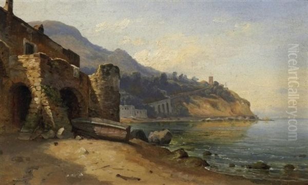 Castello Mare Oil Painting by Christian Ernst Bernhard Morgenstern