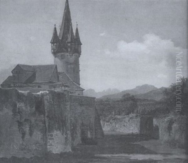 Der Diebesturm Zu Lindau Oil Painting by Christian Ernst Bernhard Morgenstern