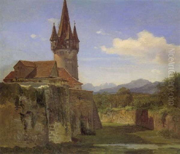 Der Diebsturm Zu Lindau Oil Painting by Christian Ernst Bernhard Morgenstern