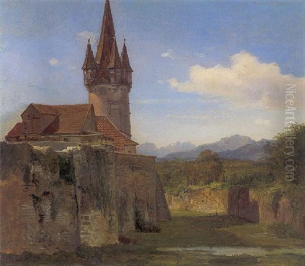 Der Diebsturm Zu Lindau Oil Painting by Christian Ernst Bernhard Morgenstern