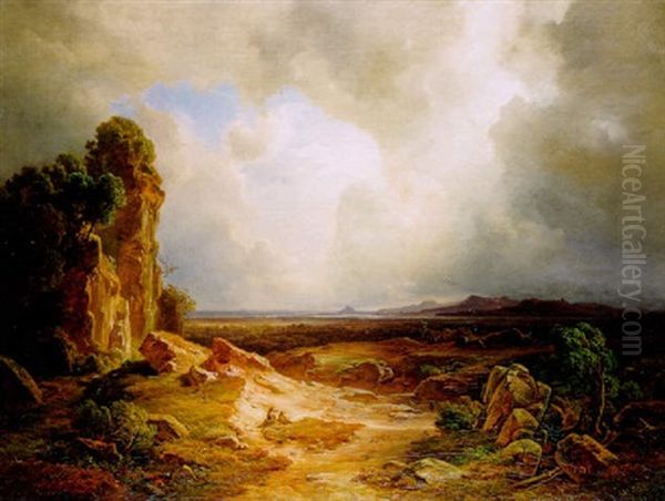 Ein Hohlweg In Den Vogesen Im Elsass Oil Painting by Christian Ernst Bernhard Morgenstern