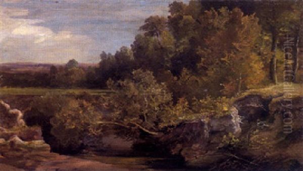 Waldlandschaft Mit Wasser Oil Painting by Christian Ernst Bernhard Morgenstern