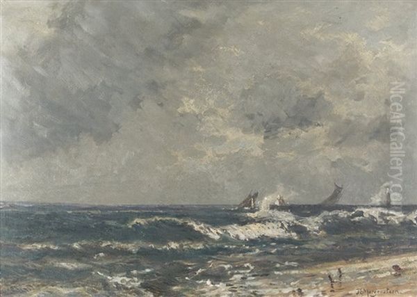 Surf On The Coast Oil Painting by Friedrich Ernst Morgenstern