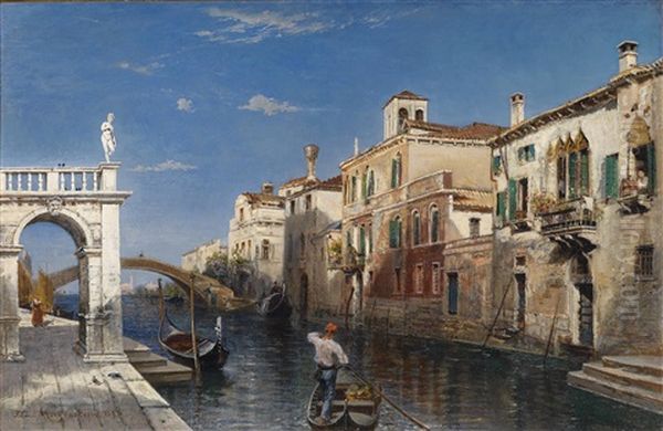 Partie Aus Venedig Oil Painting by Friedrich Ernst Morgenstern