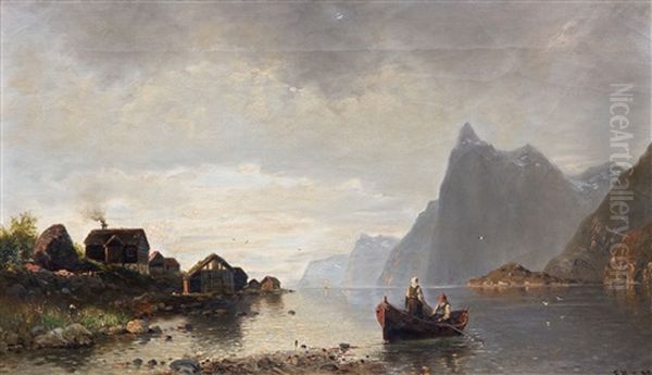 Seelandschaft In Der Abenddammerung Oil Painting by Friedrich Ernst Morgenstern